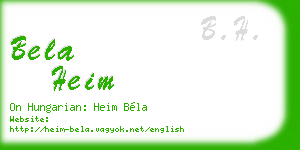 bela heim business card